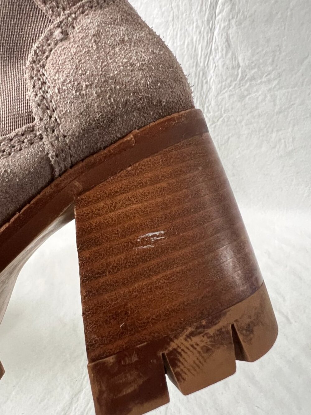 Free People x Jeffrey Campbell boots Preston 7 platform ankle taupe beige suede - Picture 13 of 14